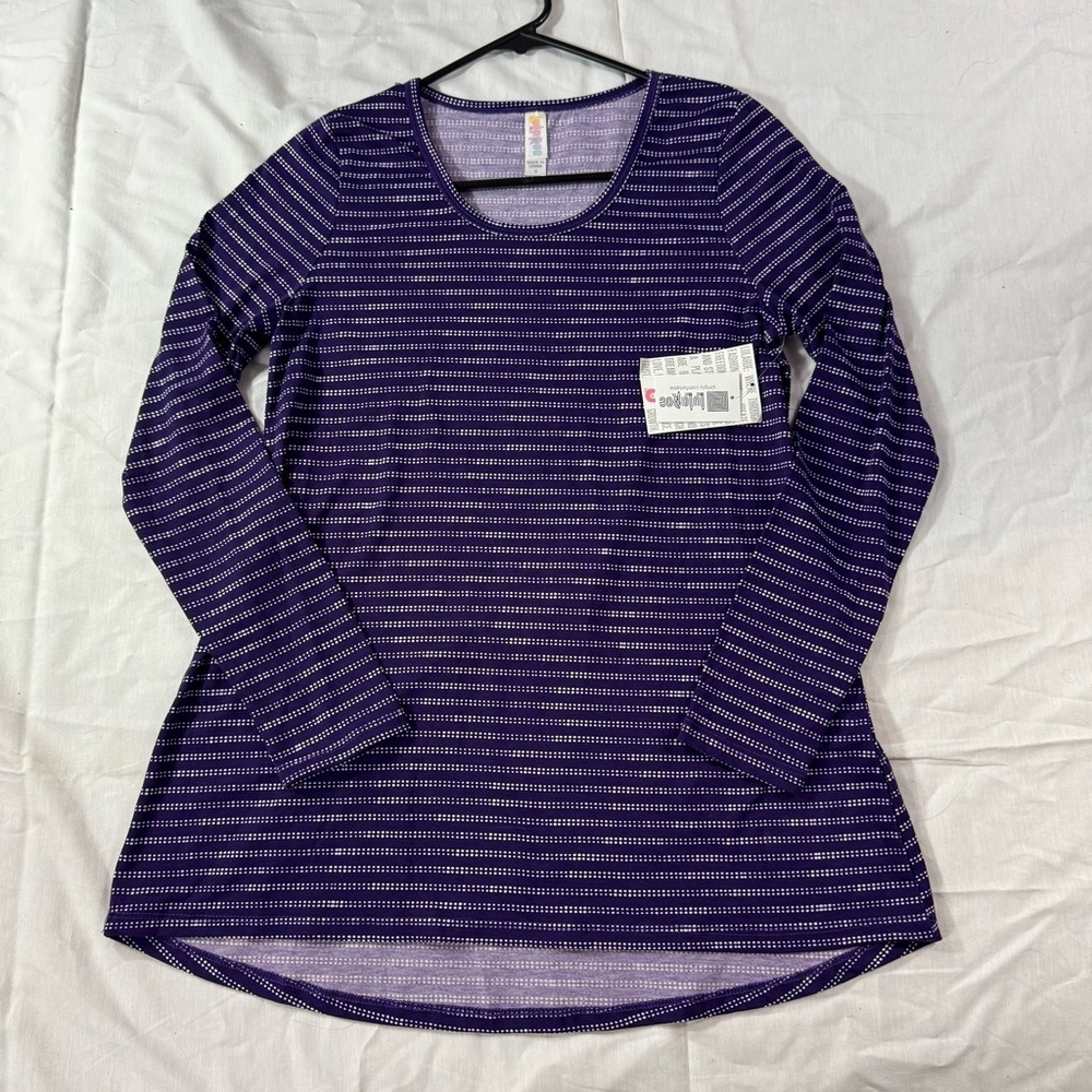 G81. NWT LuLaroe Purple Striped Women's Top (S)
